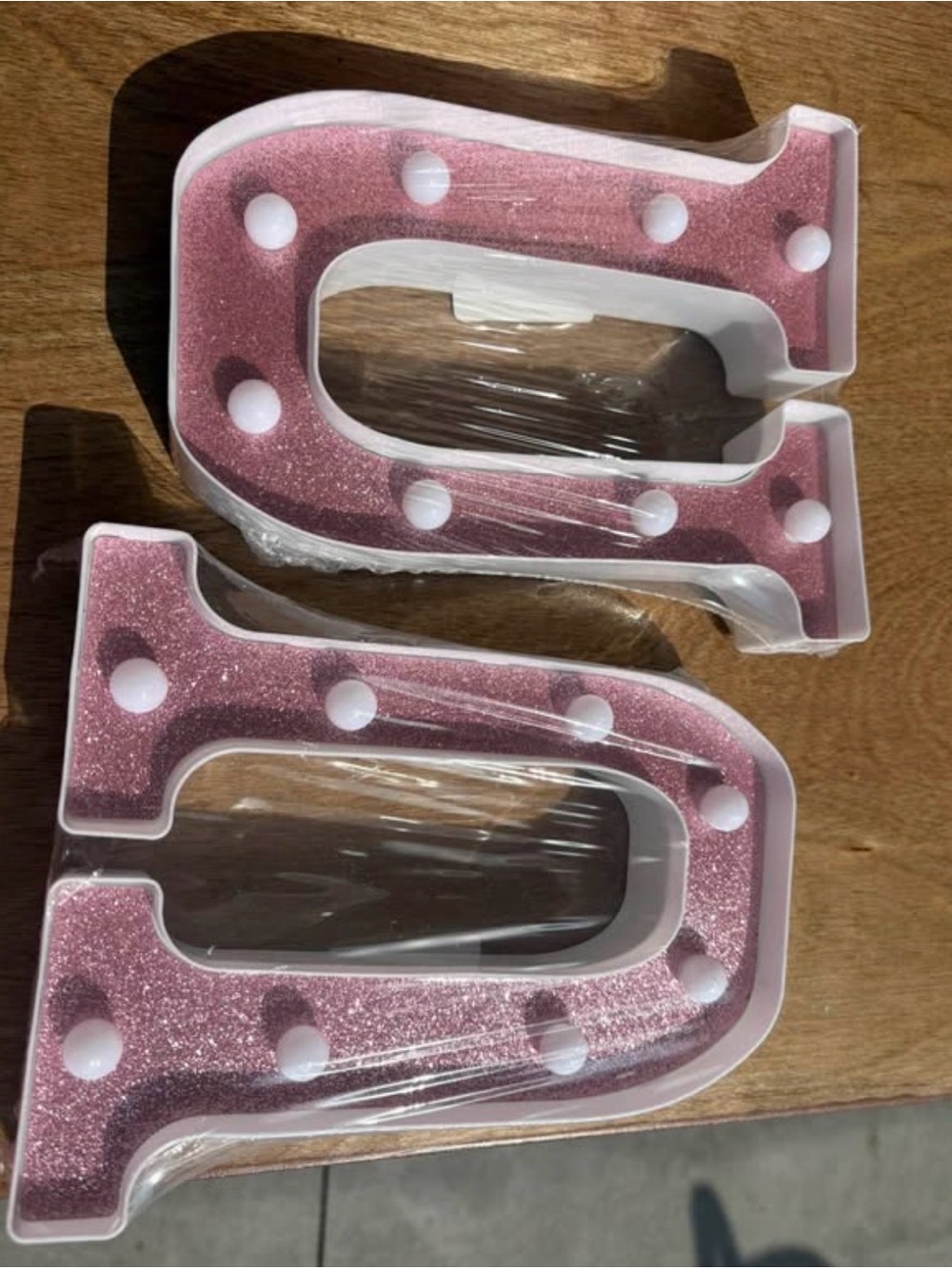 Pink Glitter Letter U LED Accent Light - Unbranded